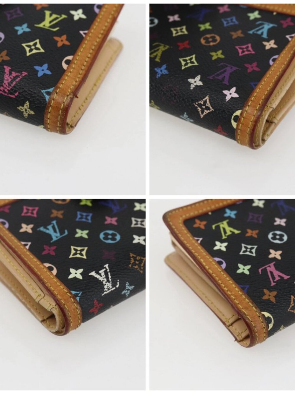 LOUIS VUITTON Multicolor Portefeuille Viennois Wallet Black M92988 Auth am10211 - Picture 16 of 16
